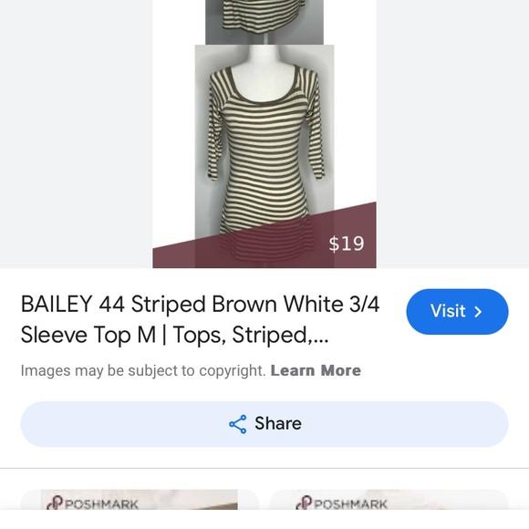 Anthropologie Bailey 44 raglan 3/4 sleeve stripe top. Size Medium. - Picture 9 of 10